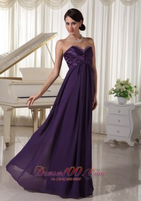 Taffeta and Chiffon Beaded Bustline Prom / Evening Dress