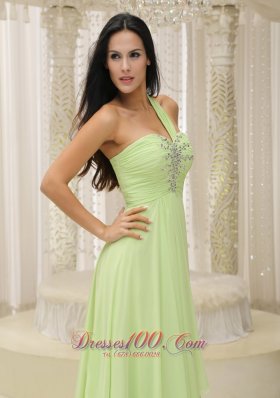 Ruched One Shoulder Beaded Decorate 2013 Prom Dress