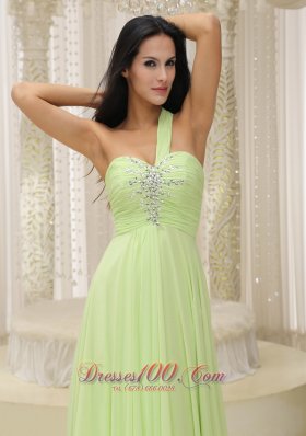 Ruched One Shoulder Beaded Decorate 2013 Prom Dress