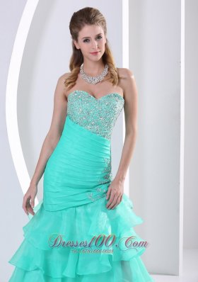 Beaded Decorate and Ruch Bodice Celebrity Dress Mermaid
