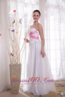 A-Line Pink Details Prom / Evening Dress Rhinestones