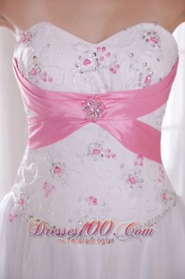 A-Line Pink Details Prom / Evening Dress Rhinestones