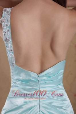 Beading One Shoulder Prom Dress Empire Rippling Wave