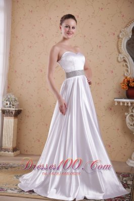 Empire Ivory Beading Midsection Prom / Pageant Dress