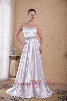 Empire Ivory Beading Midsection Prom / Pageant Dress