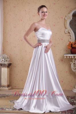 Empire Ivory Beading Midsection Prom / Pageant Dress