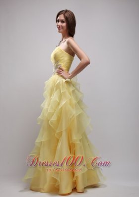 Empire Pieces Ruffles and Appliques Prom / Evening Dress