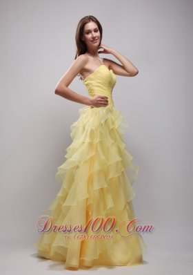 Empire Pieces Ruffles and Appliques Prom / Evening Dress