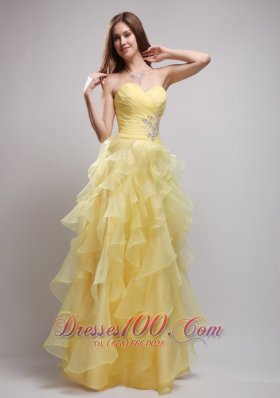 Empire Pieces Ruffles and Appliques Prom / Evening Dress