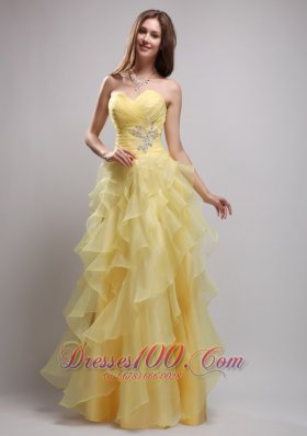 Empire Pieces Ruffles and Appliques Prom / Evening Dress