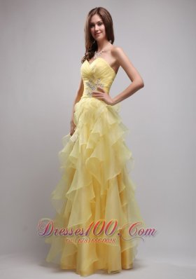 Empire Pieces Ruffles and Appliques Prom / Evening Dress