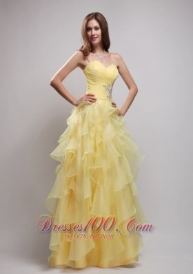 Empire Pieces Ruffles and Appliques Prom / Evening Dress