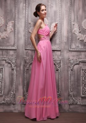 Empire One Shoulder Beading Prom / Evening Dress