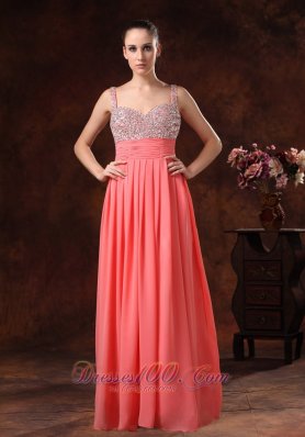 Beaded Decorate Bodice and Straps Prom / Evening Dress