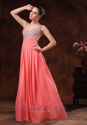 Beaded Decorate Bodice and Straps Prom / Evening Dress