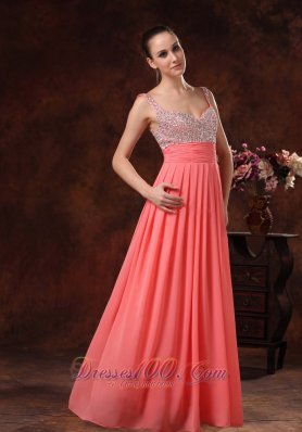 Beaded Decorate Bodice and Straps Prom / Evening Dress