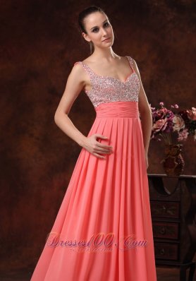 Beaded Decorate Bodice and Straps Prom / Evening Dress