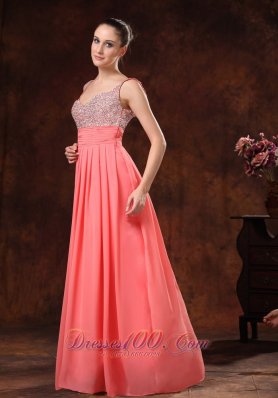 Beaded Decorate Bodice and Straps Prom / Evening Dress