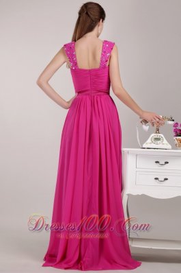 Beaded Straps Twisted Ruched Prom / Pageant Dress Empire