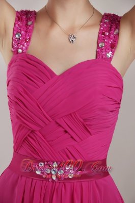 Beaded Straps Twisted Ruched Prom / Pageant Dress Empire