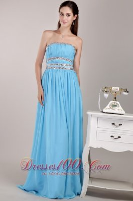 Beading Prom / Party Dress Three Belts on Mid Pleating