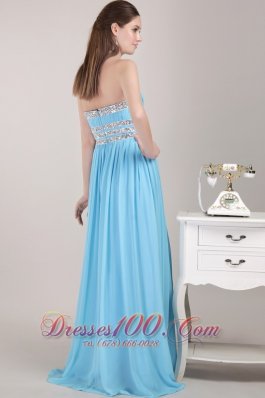 Beading Prom / Party Dress Three Belts on Mid Pleating