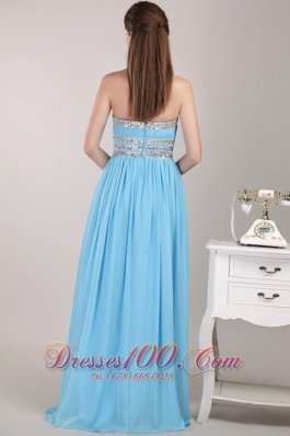 Beading Prom / Party Dress Three Belts on Mid Pleating