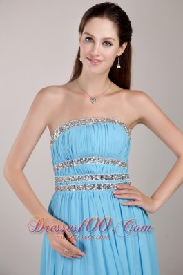 Beading Prom / Party Dress Three Belts on Mid Pleating