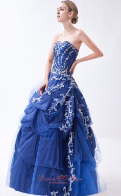 Prom Dress Navy Blue Design Appliques