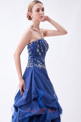 Prom Dress Navy Blue Design Appliques