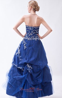 Prom Dress Navy Blue Design Appliques