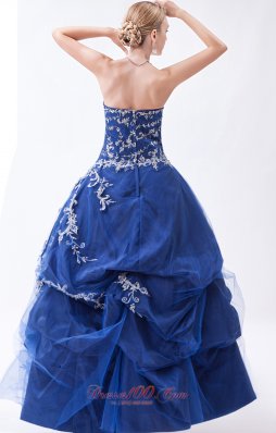 Prom Dress Navy Blue Design Appliques