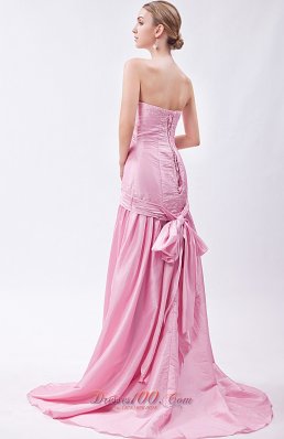 Baby Pink Mermaid prom Gowns Beading Cheap