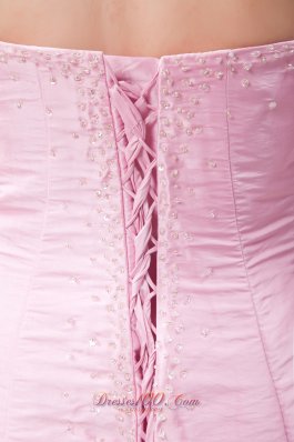 Baby Pink Mermaid prom Gowns Beading Cheap