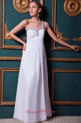 2013 White One Shoulder prom Dress Designer