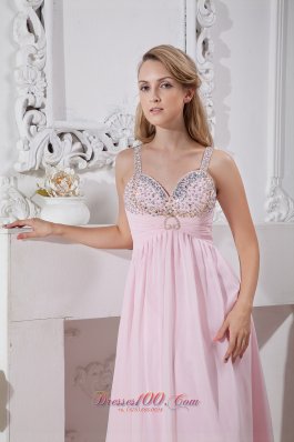 Light Pink Straps 2013 Prom Dress Beading