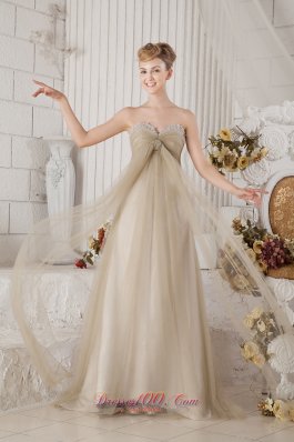 Champagne Ruch Dress for Prom Girl
