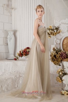 Champagne Ruch Dress for Prom Girl