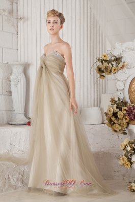 Champagne Ruch Dress for Prom Girl