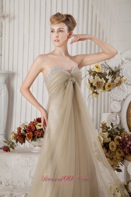 Champagne Ruch Dress for Prom Girl