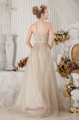 Champagne Ruch Dress for Prom Girl