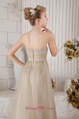 Champagne Ruch Dress for Prom Girl