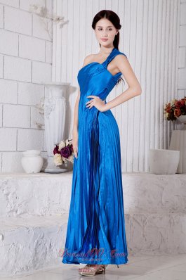 Royal Blue Prom Dress for Junior One Shoulder