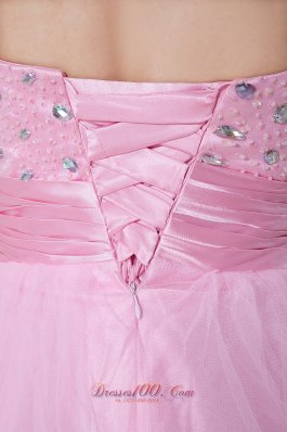 Baby Pink Sweetheart Beading Prom Dress Sash