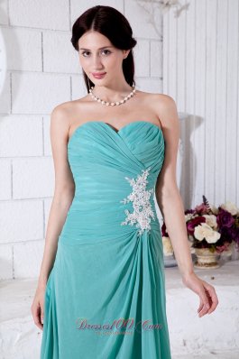 Appliques Prom bridesmaid dress Turquoise