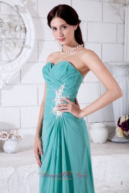 Appliques Prom bridesmaid dress Turquoise