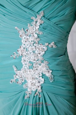 Appliques Prom bridesmaid dress Turquoise