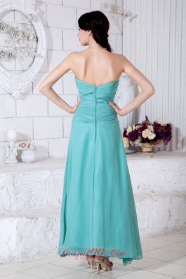 Appliques Prom bridesmaid dress Turquoise