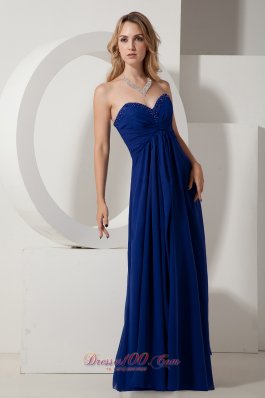 Royal Blue Prom Evening Dress Around 100 Beading