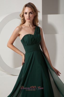 Under 100 Prom Dress in Dark Green One Shoulder